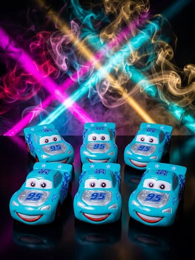Set de 6 carritos de peluche de Rayo McQueen (Cars)