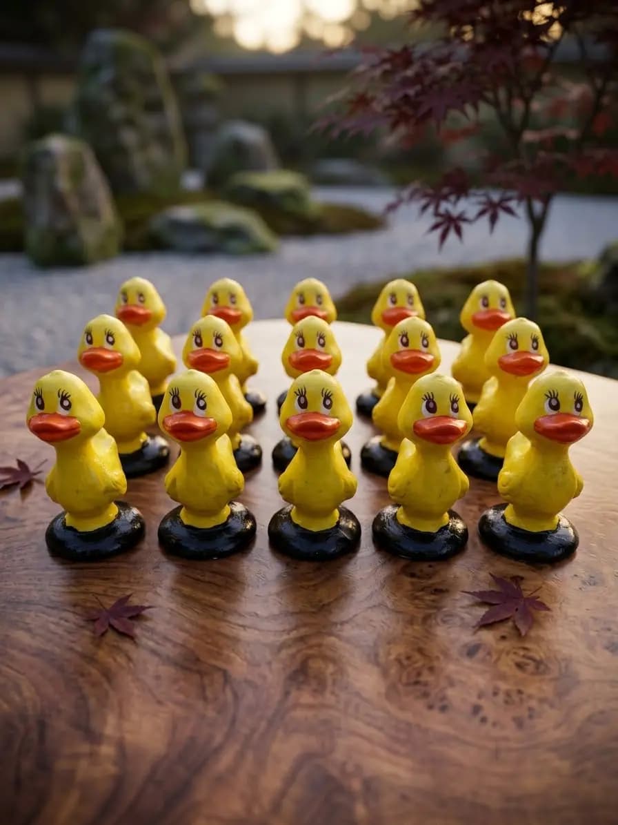 Juego de 15 figuras decorativas de patitos amarillos